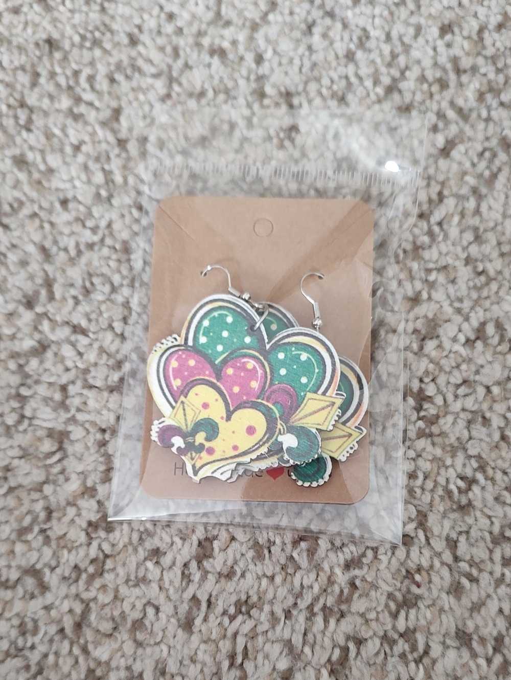 5 For $20 Mardi Gras Multicolor Dangle Earrings